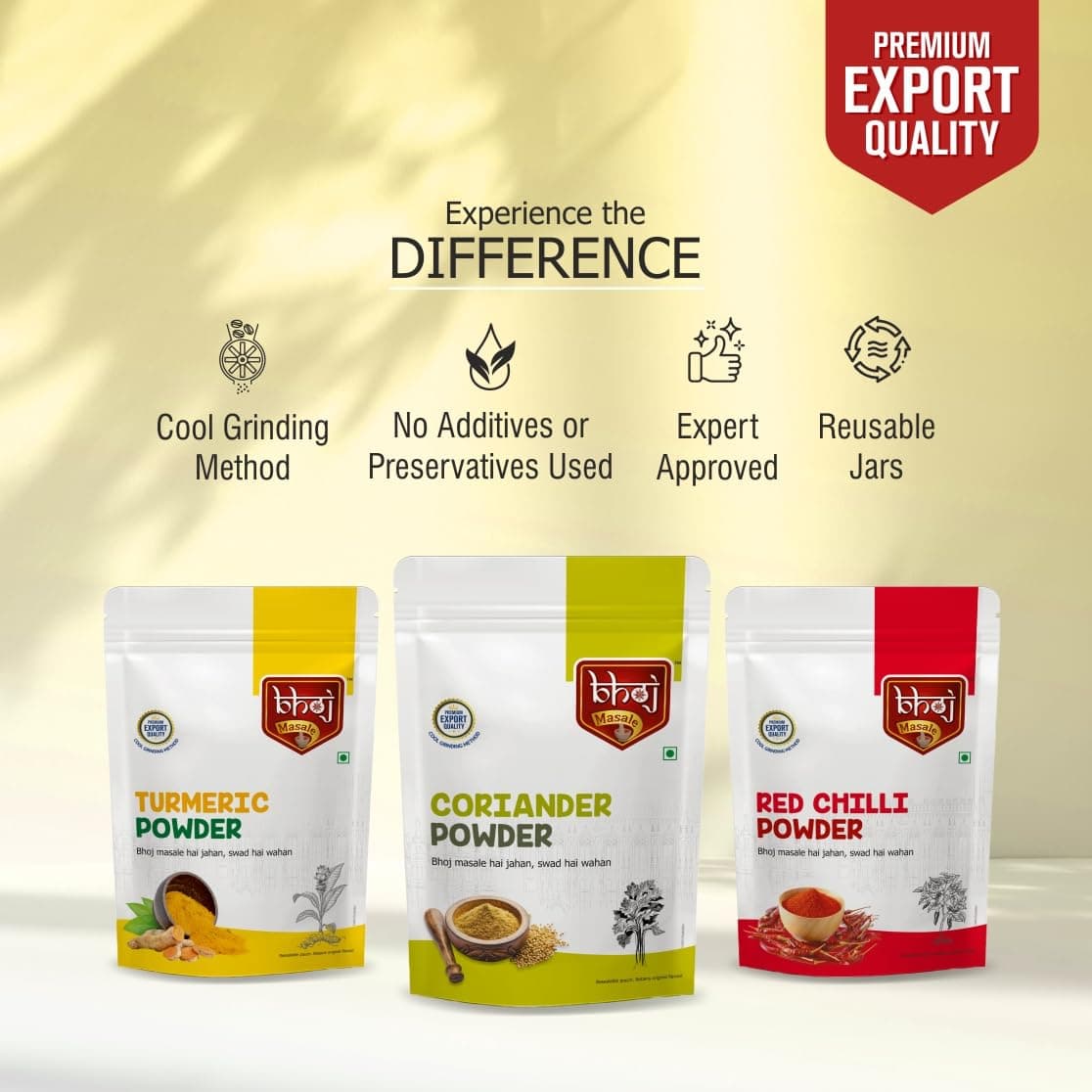 Bhoj Masale Haldi, Dhaniya And Red Chili Powder Combo Pack 200GM Each | Aromatic Spice for Flavorful Indian Cooking | For Flavorful Cooking | No Artificial Flavor Added — image 4