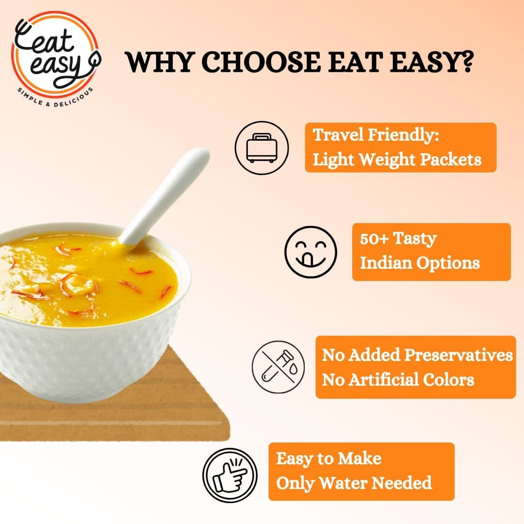 Eat Easy Ready To Eat Aamras, 65gm (Pack of 1) | Freeze Dehydrated Instant Alphanso Pure Mango Pulp | Just Add Water | No Preservatives, No Added Artificial Colours & Flavour For Hostel, Trekking, Campign, Travel — image 4