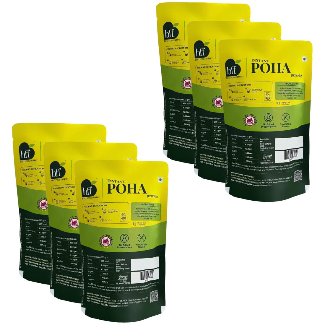 Instant Poha - Pack of 6 (90g Each) | Indian Breakfast Mix | Just Add Hot Water | No Added Preservatives | No Onion, No Garlic | Simple & Easy Meal Solution — image 3