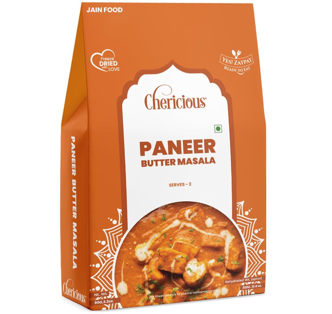 Chericious Jain Paneer Butter Masala | Ready to Eat Freeze-Dried Meal 300g | No Onion, No Garlic | Preservative-Free & Chemical-Free | Healthy, Travel-Friendly & Convenient