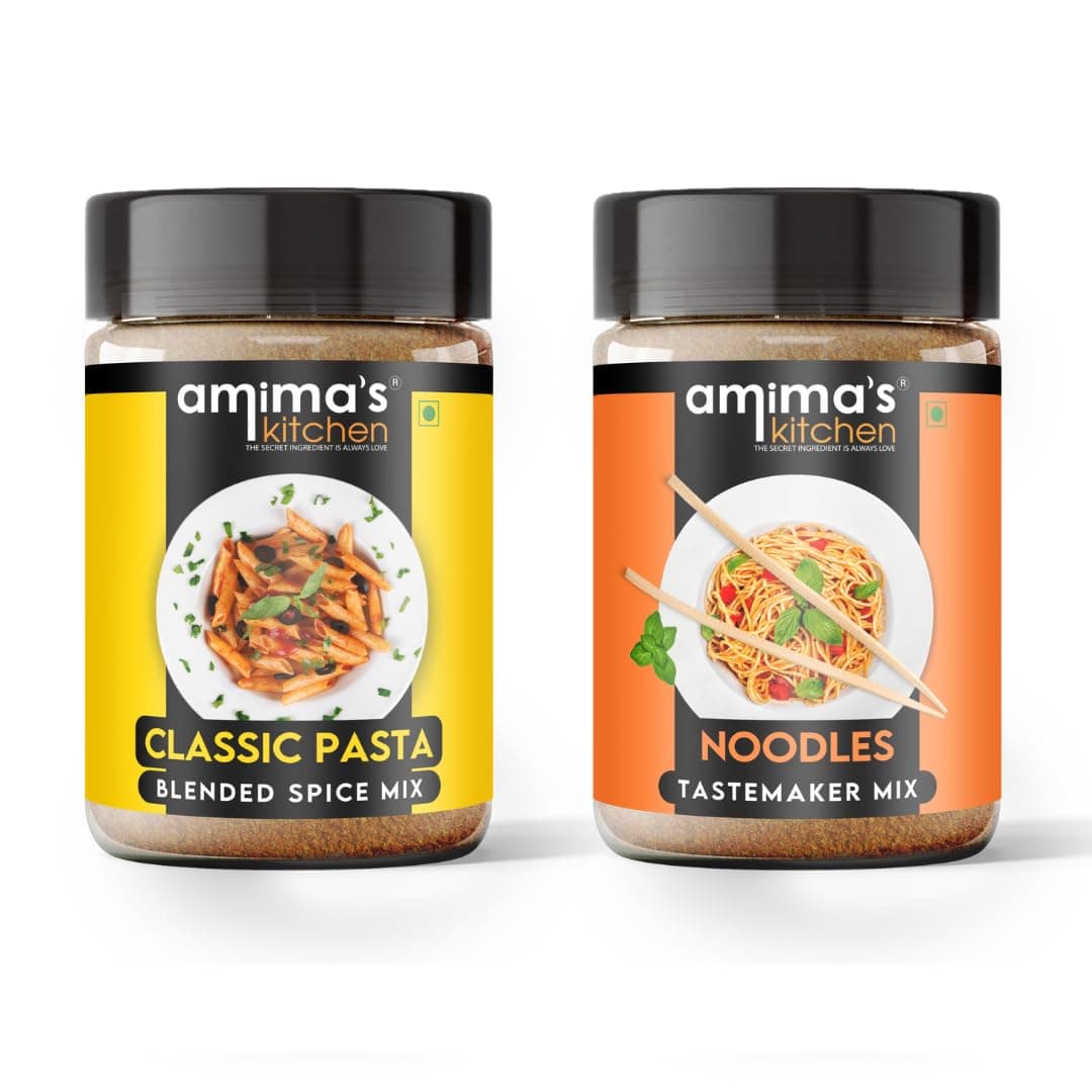Amima's Kitchen Combo Of Classic Pasta Spice Mix & Noodles Tastemaker Jain Spice Mix (No Onion No Garlic) – 100 Grams (Pack of 2) | Blended Spice Mix | Pure & Hygiene | For Healthy Cooking | No Synthetic Flavour & Color — image 2
