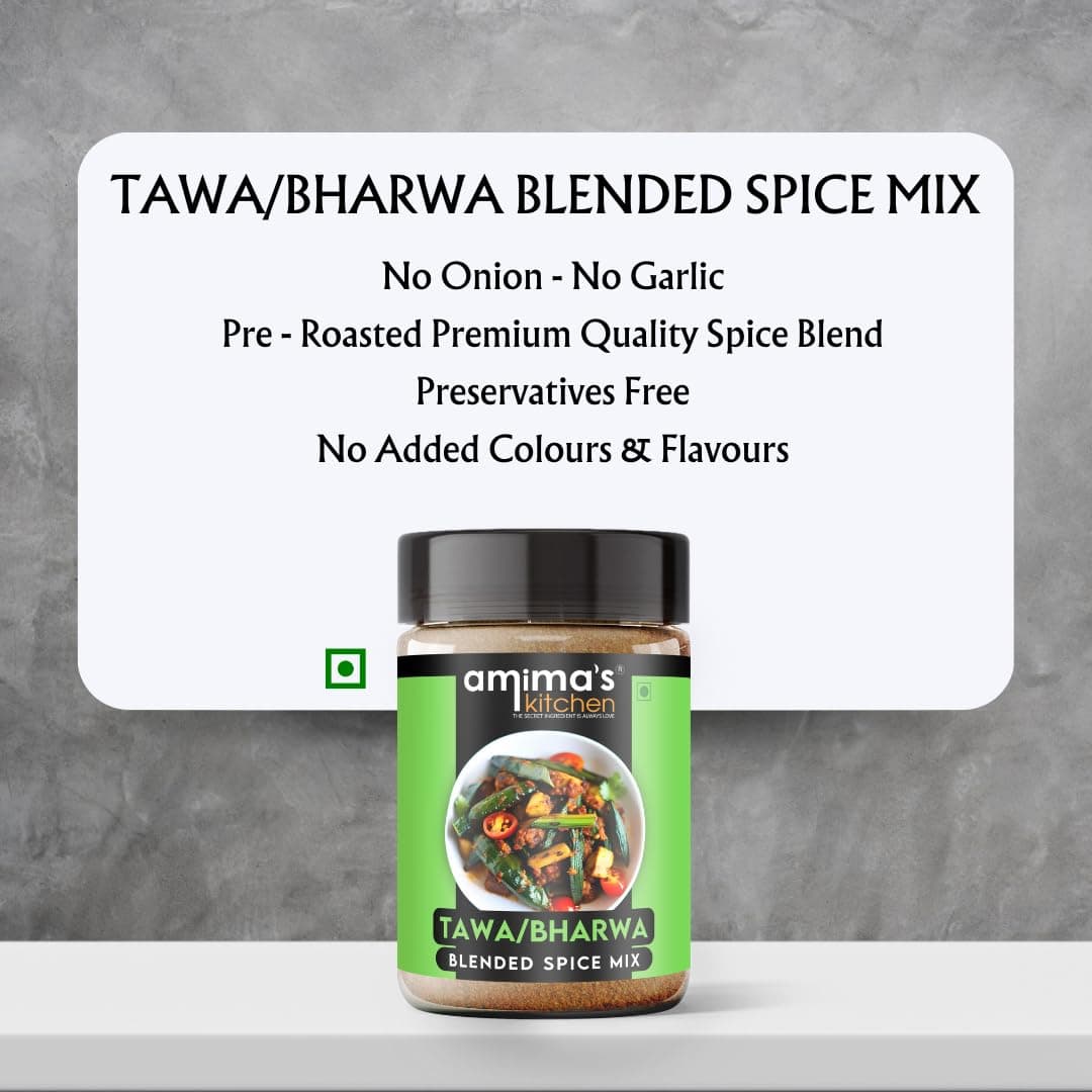 Amima's Kitchen Combo of Kadhai Paneer (100 Grams) + Tawa / Bharva (100 Grams) Jain Spice Mix (No Onion No Garlic)| Pack Of 2 | Blended Spice Mix | For Healthy and Delicious Cooking | No Synthetic Flavour & Color | Ready Masala Powder — image 9
