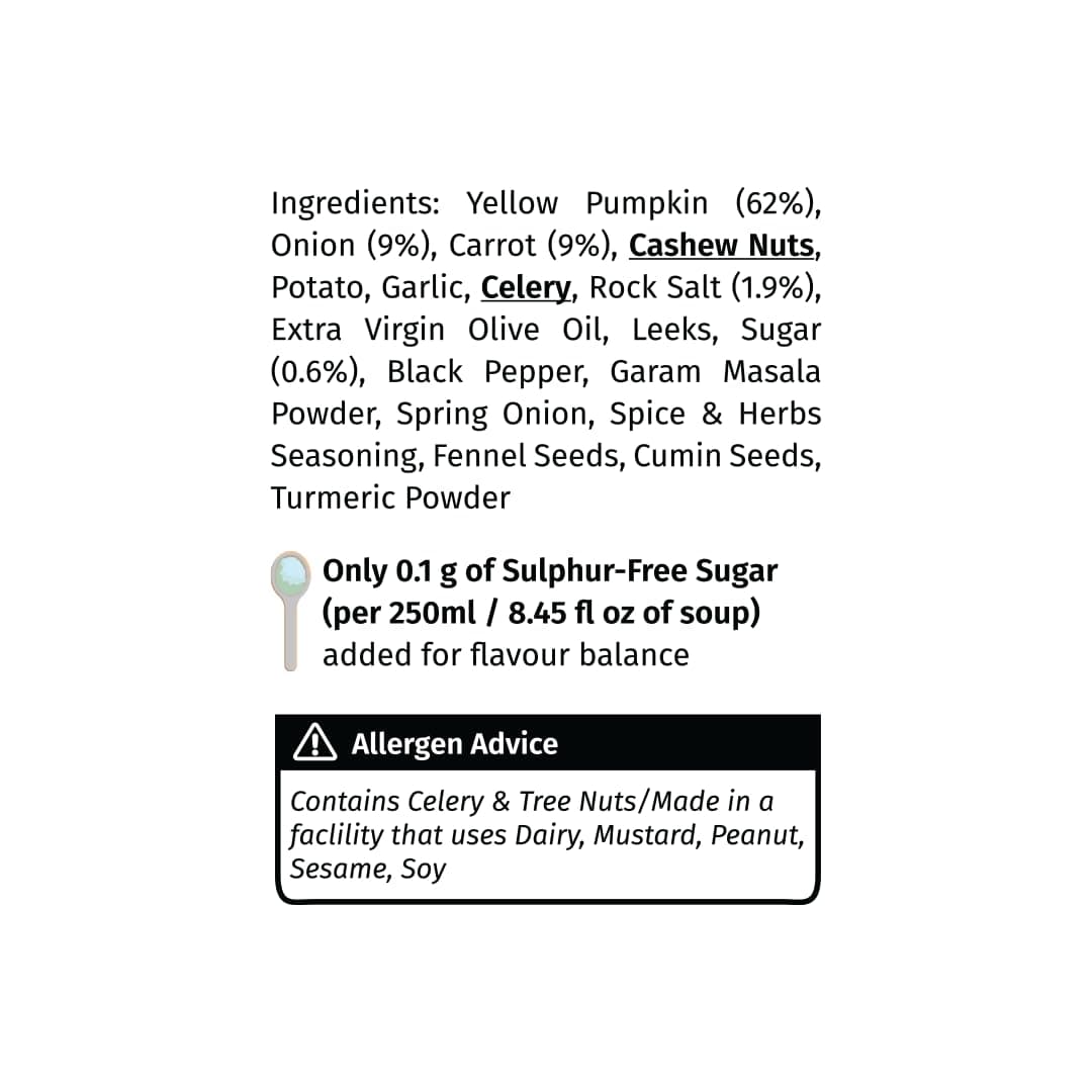 Simplify Foods Curried Pumpkin Instant Soup | Pack of 2 Single-Serve Sachets (Each Makes ~125 ml) | Made with 62% Real Pumpkin | Just Add Hot Water | Travel-Friendly | Clean Label | 0% Additives or Preservatives — image 3