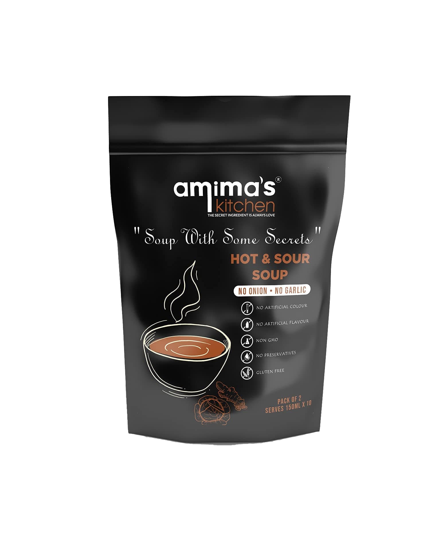 Amima's Kitchen Combo Of Hot & Sour + Manchow Jain Soup (No Onion No Garlic) - 100 Grams (Pack of 2) | Instant Soup Mix Powder | Ready To Cook | No Artificial Flavour & Colour | Gluten Free | Non GMO | Healthy Soup — image 3