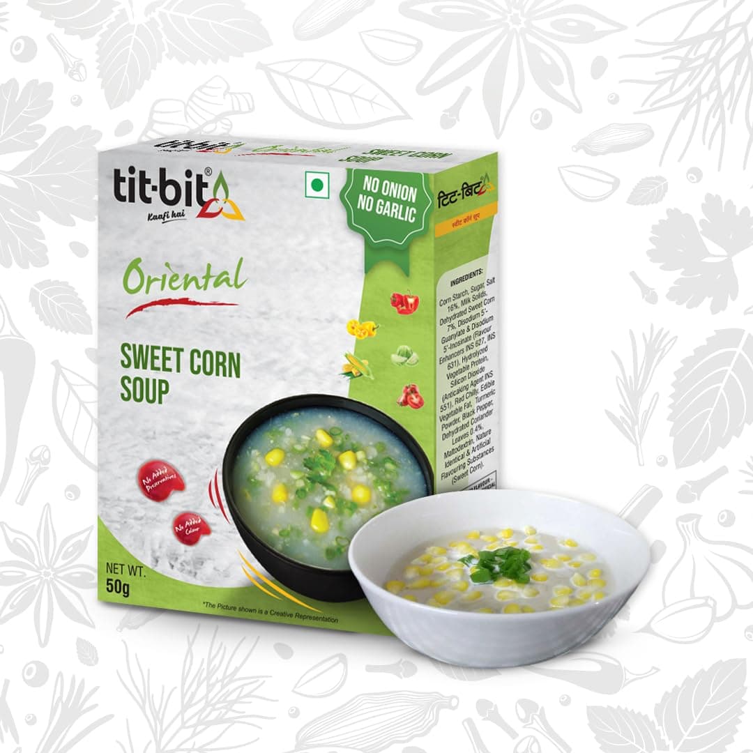 Tit-Bit Sweet Corn Soup Powder, Pack of 5 (250g), Instant Creamy and Tasty Corn Soup, No Onion No Garlic, Ready-to-eat Soup Packets for Easy Preparation — image 2