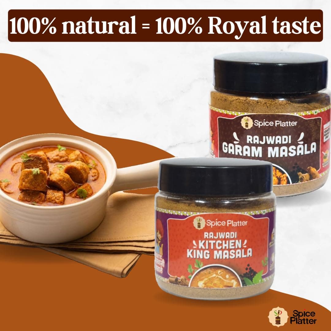 Spice Platter Rajwadi Garam Masala & Kitchen King Masala Combo | Authentic Rajasthani Spices | No Coriander, No Salt, No Onion, No Garlic | Pure Khade Masale | 100% Natural | 100g Each — image 8