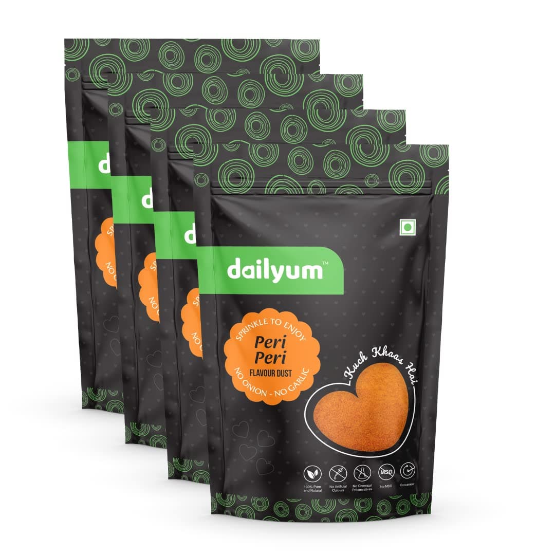Dailyum Peri Peri Flavour Dust 70 Gram | No Onion No Garlic | Pack of 4 | 70 Gram Each | Peri Peri Seasoning — image 2