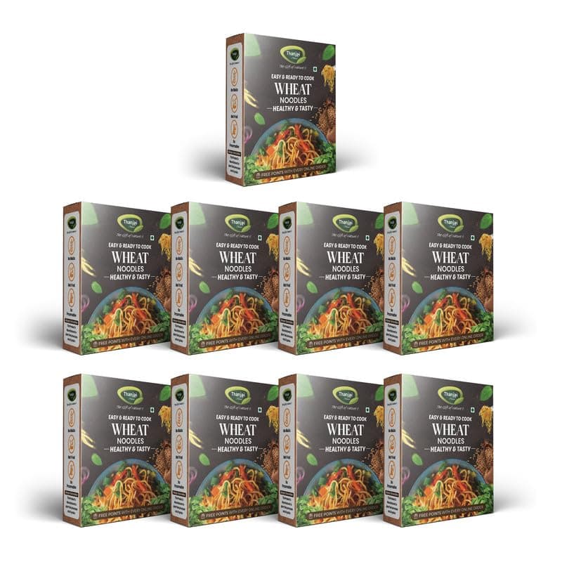 Thanjai Natural Wheat Noodles 180 Grams X 9 (1620 Grams) of Homemade Natural Noodles( No Preservatives, No Chemicals, No Artificial Extract)