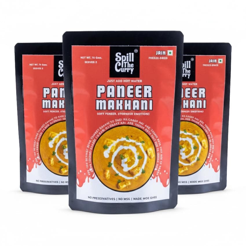 SPILL THE CURRY Dal Makhani Jain Ready to Eat | No Onion No Garlic | Authentic Punjabi Creamy Lentil Curry | Freeze Dried Instant Food | Just Add Hot Water | Vegetarian Meal for Travel & Hostels | Combo Pack of 3 (70g Each) — image 6