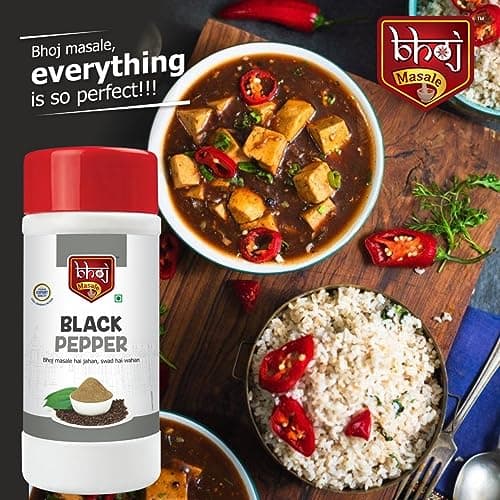 Bhoj Masale Kali Mirch Powder 450GM | Black Pepper Powder | Black Pepper | Kali Mirch Powder | Fresh Black Pepper | No Artificial Additives.No Colour, No Preservatives, No Onion & No Garlic ( Jain Masala) — image 3