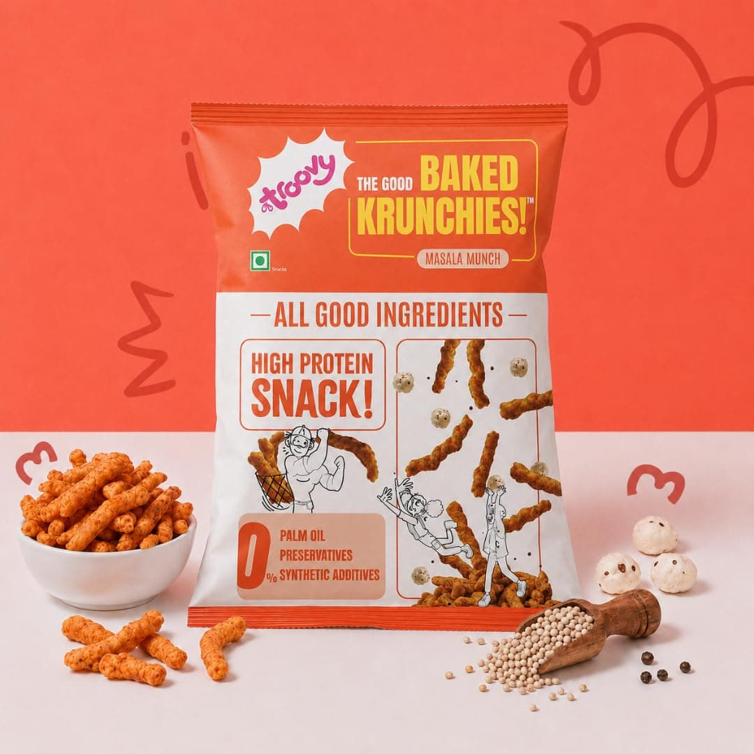 Troovy Krunchies Masala Munch | Made with Millets | No Palm Oil (70g,Pack of 3) — image 3