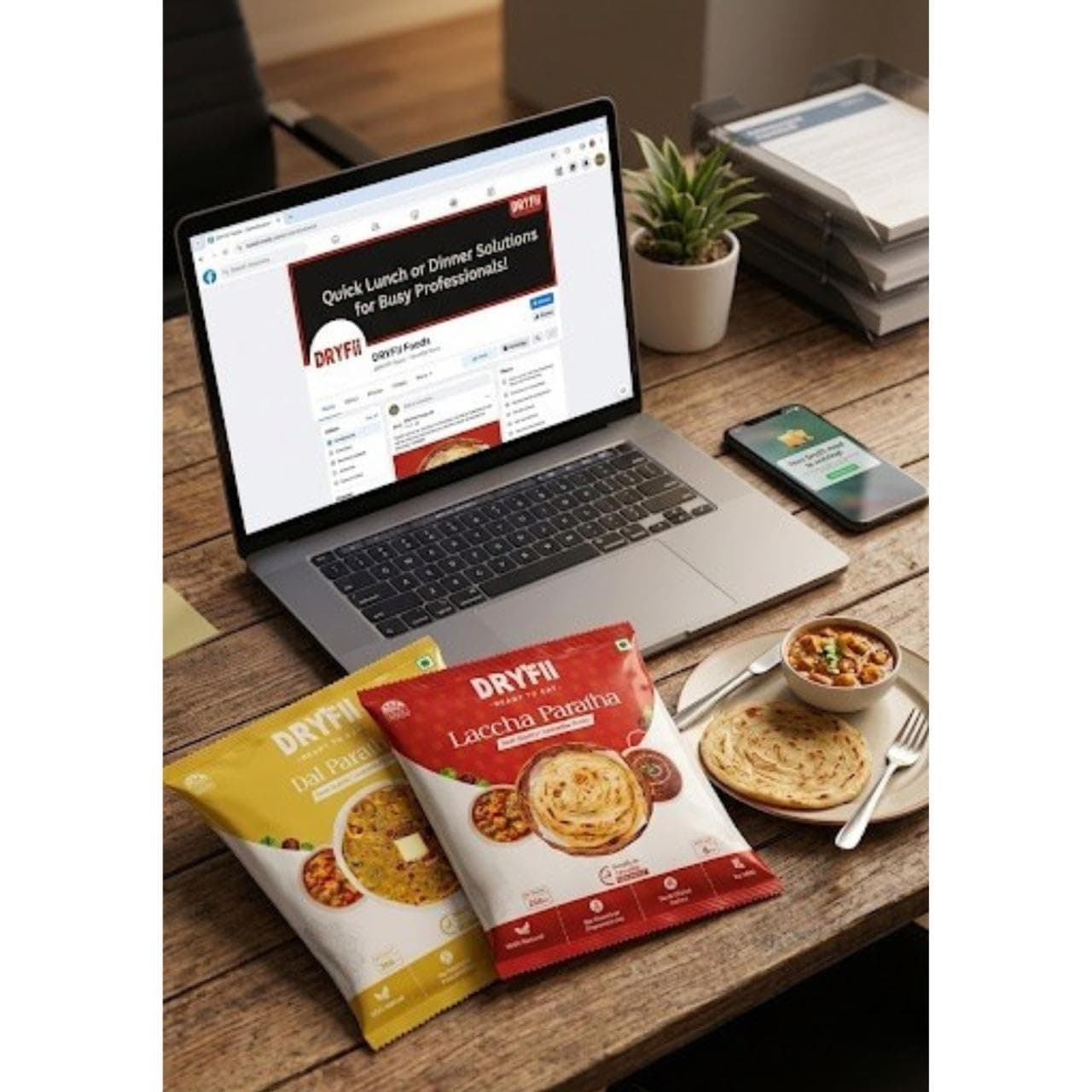 Dryfii Ready-to-Eat Palak Paratha (5 Pcs | 1 Pack) with Jain Paneer Bhurji | High Protein No Onion No Garlic Meal | Pure Vegetarian — image 5