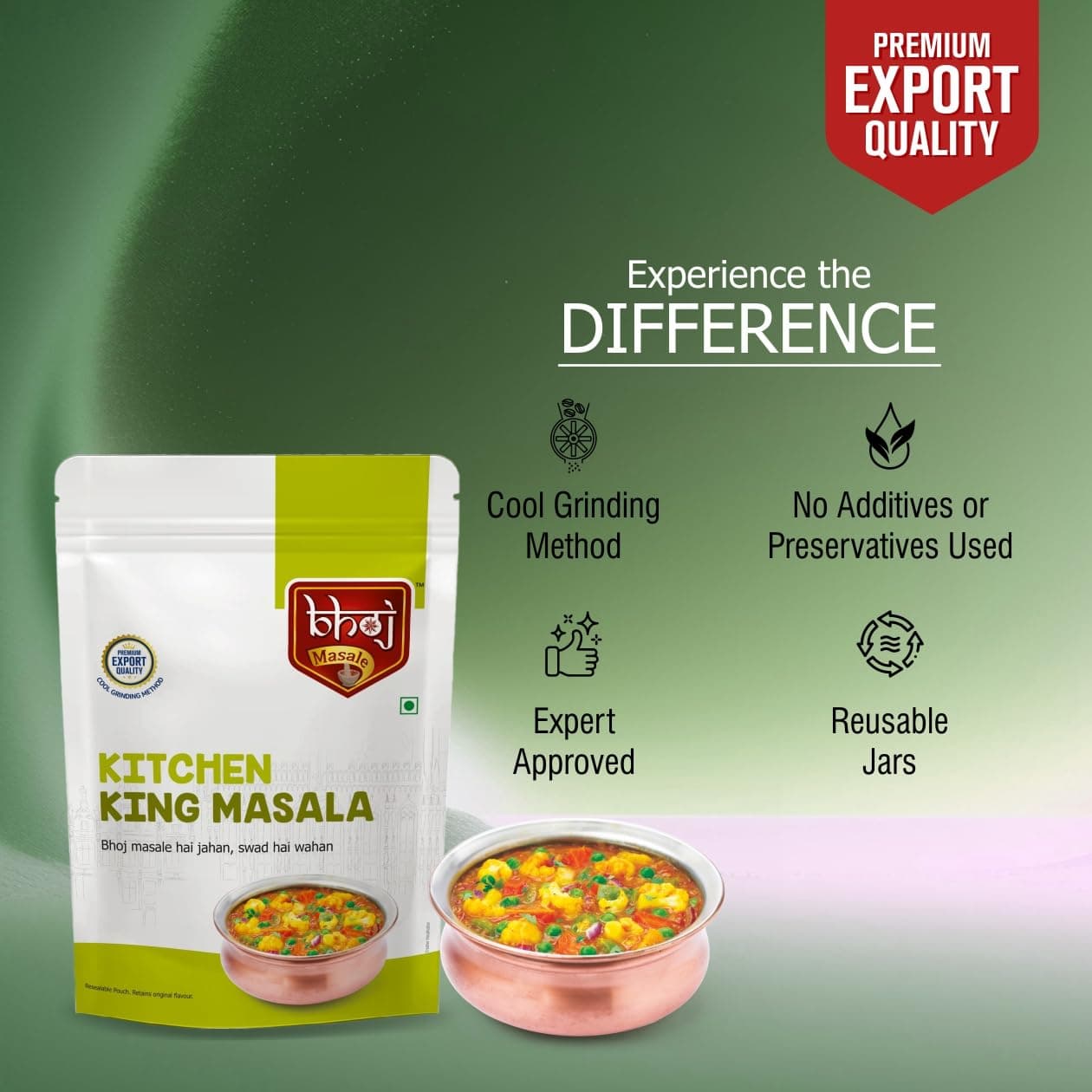 Bhoj Masale Kitchen King Powder Combo Pack of 2 (200GM Each) | Aromatic Spice for Flavorful Indian Cooking | For Flavorful Cooking | No Artificial Flavor Added. No colour, no preservatives, no onion and no garlic ( Jain Masala ) — image 4