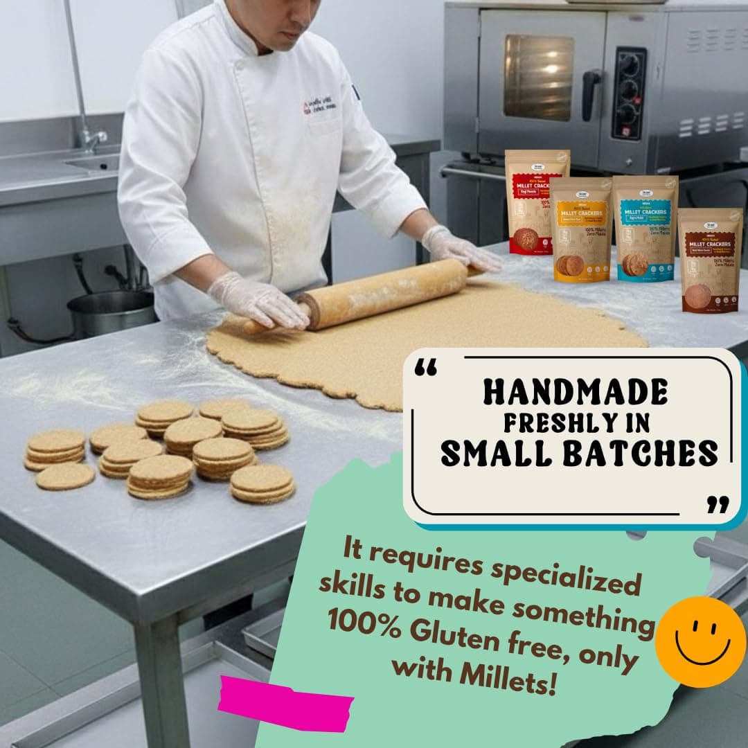 NIHKAN Bajra Millet Crackers - Gluten free | No Maida | High protein | High Fibre - Handmade & baked | Healthy Millet snack | Chai time guilt free snacks - No Preservatives & No Baking soda - 100g (Bajra Methi Flavour) — image 6