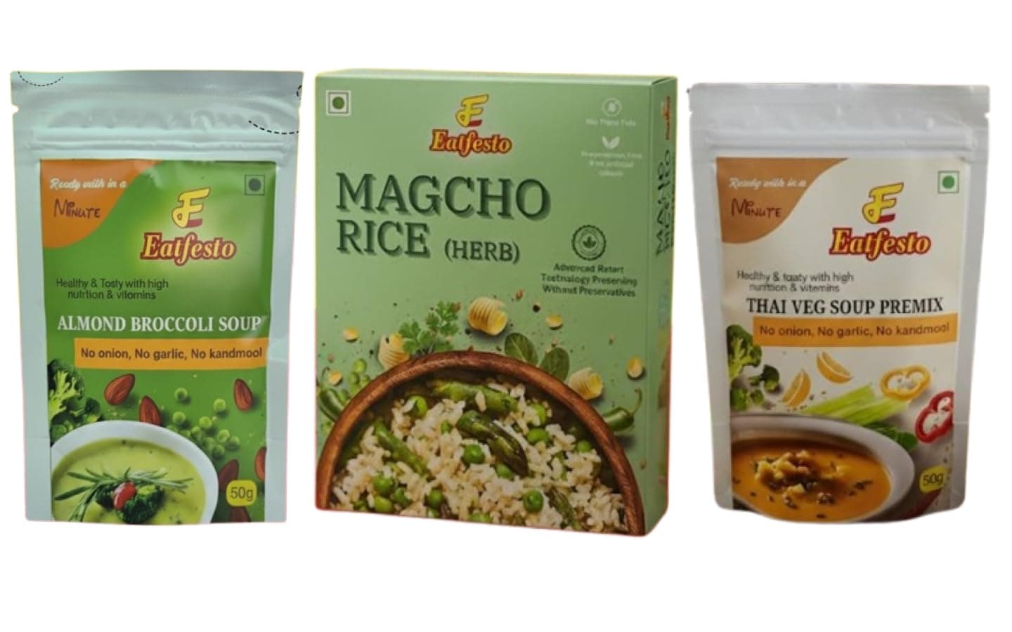 Eatfesto Almond Broccoli Soup Premix 50g | No Onion No Garlic | Jain Friendly | Healthy Instant Soup | Ready in 1 Minute — image 2