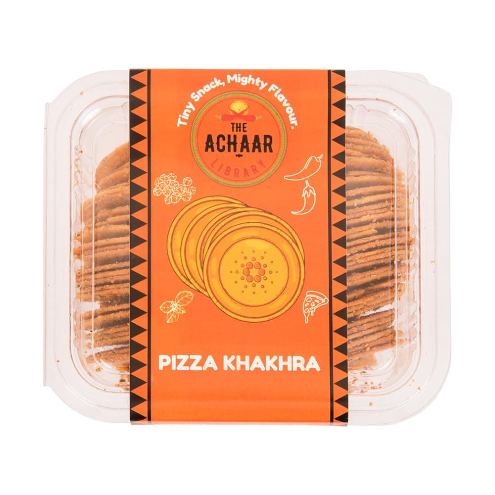Pizza Mini Khakhra by THE ACHAAR LIBRARY | Whole Wheat Crisps | Bite-Sized | (180 grams)