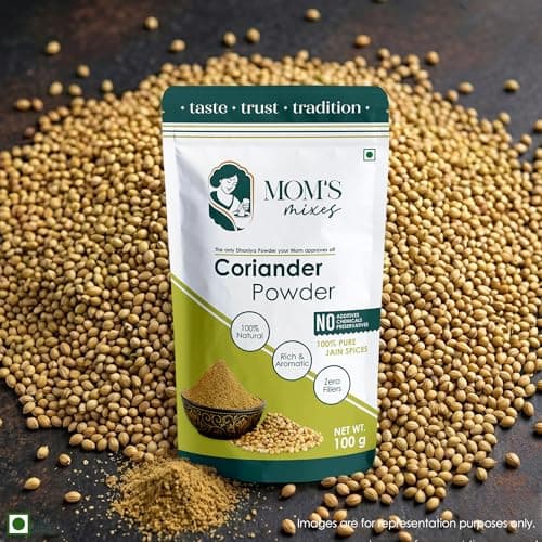 Mom’s Mixes Coriander Powder (Dhaniya) | Double Parrot Seeds | Strong Aroma | Pure & Natural | No Preservatives | No Onion No Garlic (Jain Friendly) | 100g — image 3