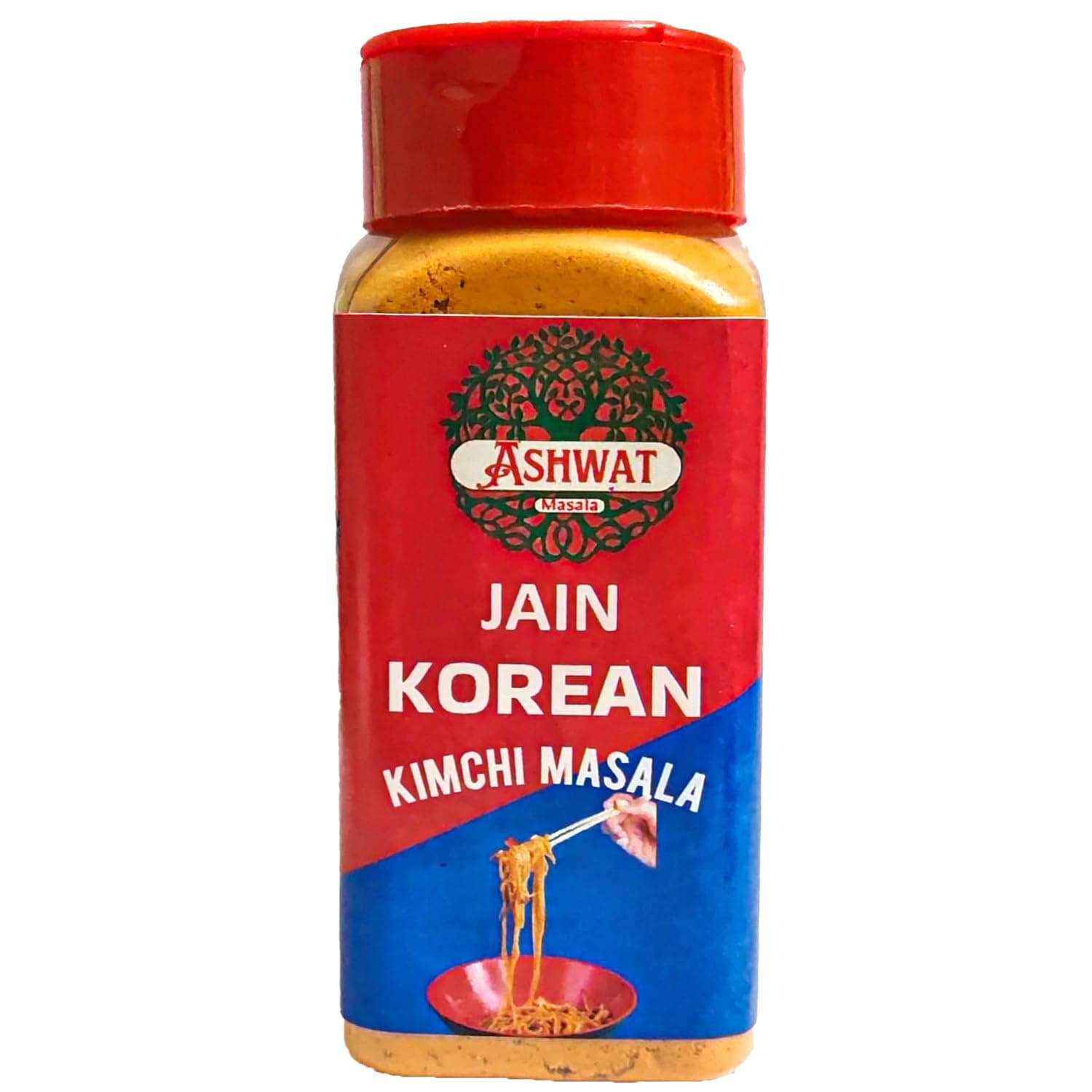 Ashwat Jain Korean Kimchi Masala - No Onion No Garlic - Multipurpose Seasoning for Popcorn, Pizza, Noodles, Ramen (90 gm)