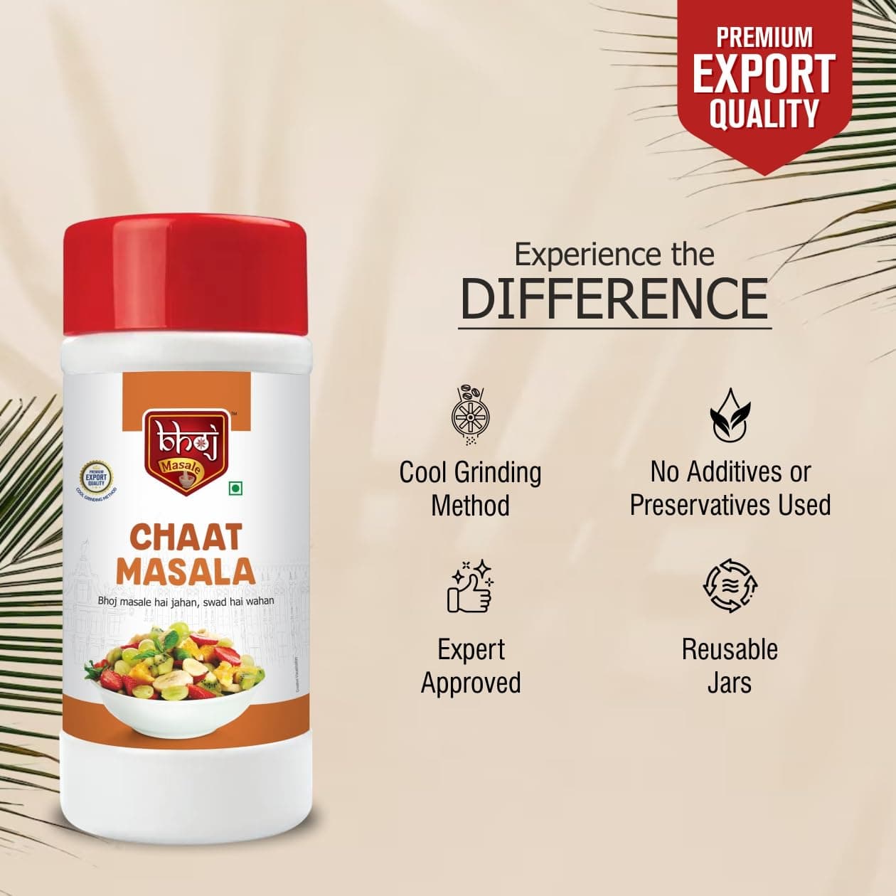 Bhoj Masale Chaat Masala Powder 450GM | Blended Spices Used in Saute Veggies, Fruit Salads, Snacks, Curries, Buttermilk, Sharbats, Fruit Juice. No colour, no preservatives, no onion & no garlic ( Jain Masala ) — image 4