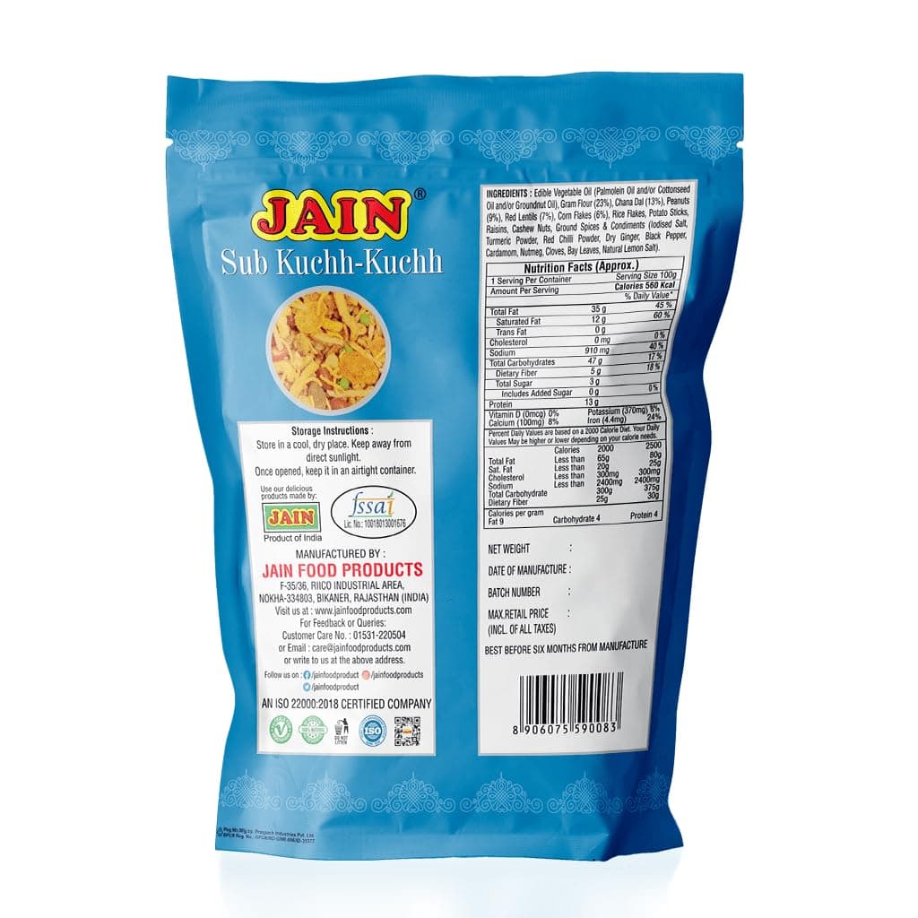 JAIN Sub Kuchh-Kuchh Mixture, Size - 1Kg, Zipper Packing, Namkeen Mix Loaded with Chana Dal, Lentils, Sev, Flakes, Peanuts & Raisins in a Signature Masala Coat, Ready to Eat — image 2