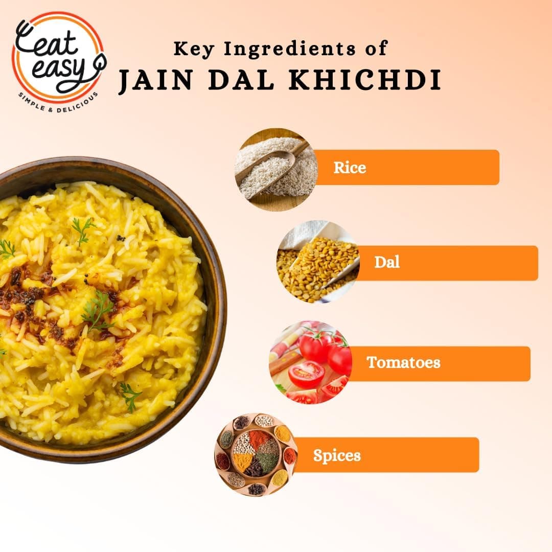 Eat Easy Ready To Eat Jain Dal Khichdi, 92gm (Pack of 2) | Light on Stomach High Protein & Fiber, Freeze Dehydrated Healthy Instant Food for Travel, Office | No Preservatives | No Onion, No Garlic | Just Add Water and Cook — image 7