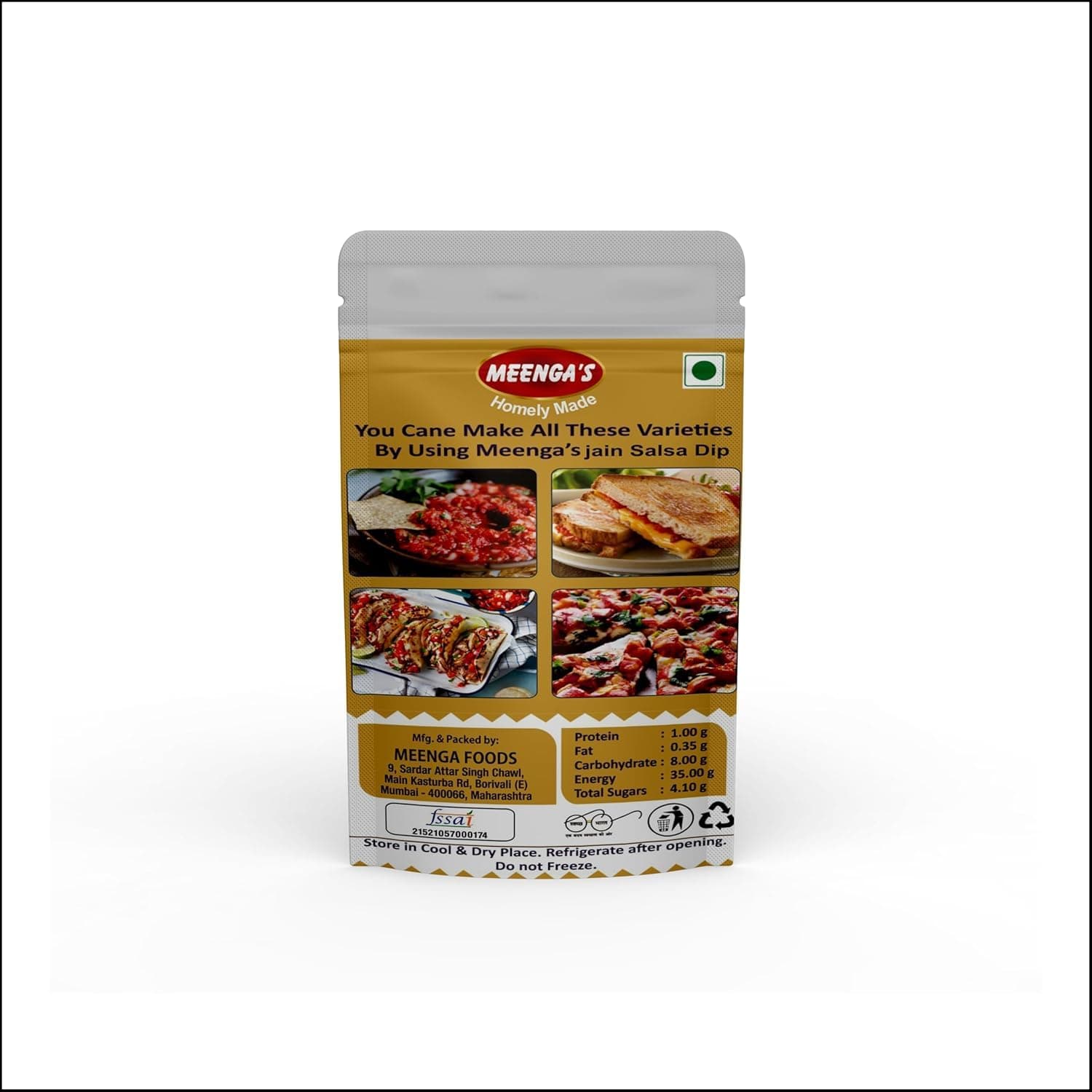 MEENGA’s Homely Made Jain Mexican Salsa Dip 225g | Perfect Dip for Nachos, Chips and Snacks | No Onion No Garlic | 100% Jain-Friendly | Natural Ingredients | Fresh & Tangy Ready-to-Eat Salsa — image 4