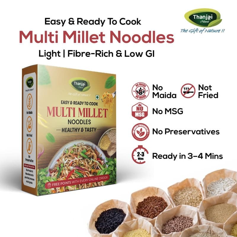 Thanjai Natural Multi Millet Noodles 180 Grams of Homemade Natural Millet Noodles( No Preservatives, No Chemicals, No Artificial Extract) — image 2