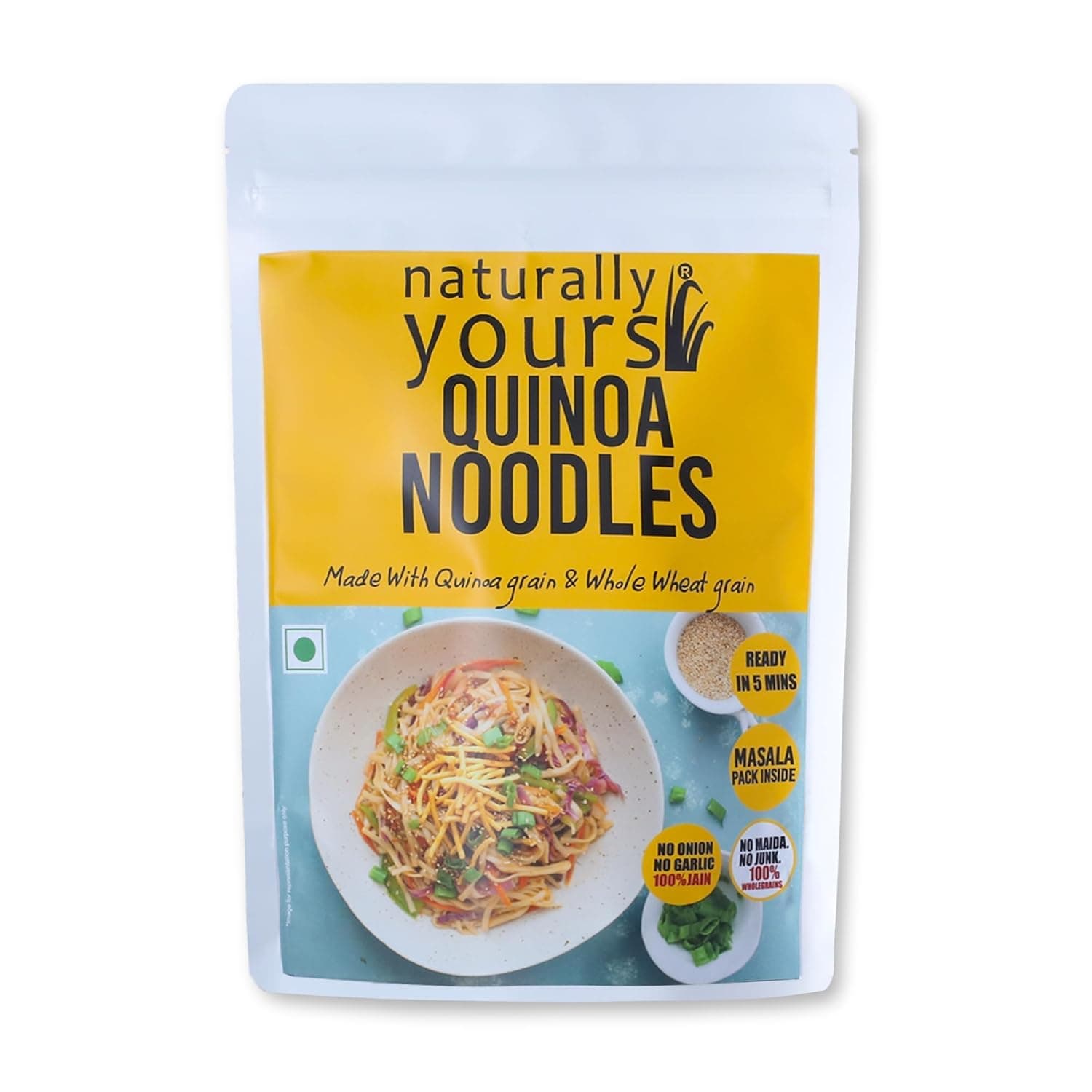 Naturally Yours Quinoa Hakka Noodles | Whole Wheat & Quinoa | No Maida, No Onion No Garlic, Jain Friendly, Vegan, Preservative Free, No MSG | High Protein & Fiber | Tastemaker Inside | 180g Pack — image 4