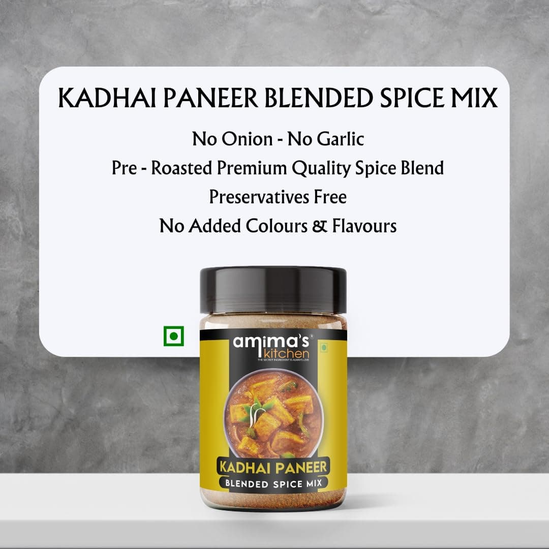 Amima's Kitchen Kadhai Paneer Masala Powder – 100 Grams | Blended Spice Mix | For Healthy and Delicious Cooking | No Synthetic Flavour & Color | Ready Jain Spice Mix (No Onion No Garlic) — image 4