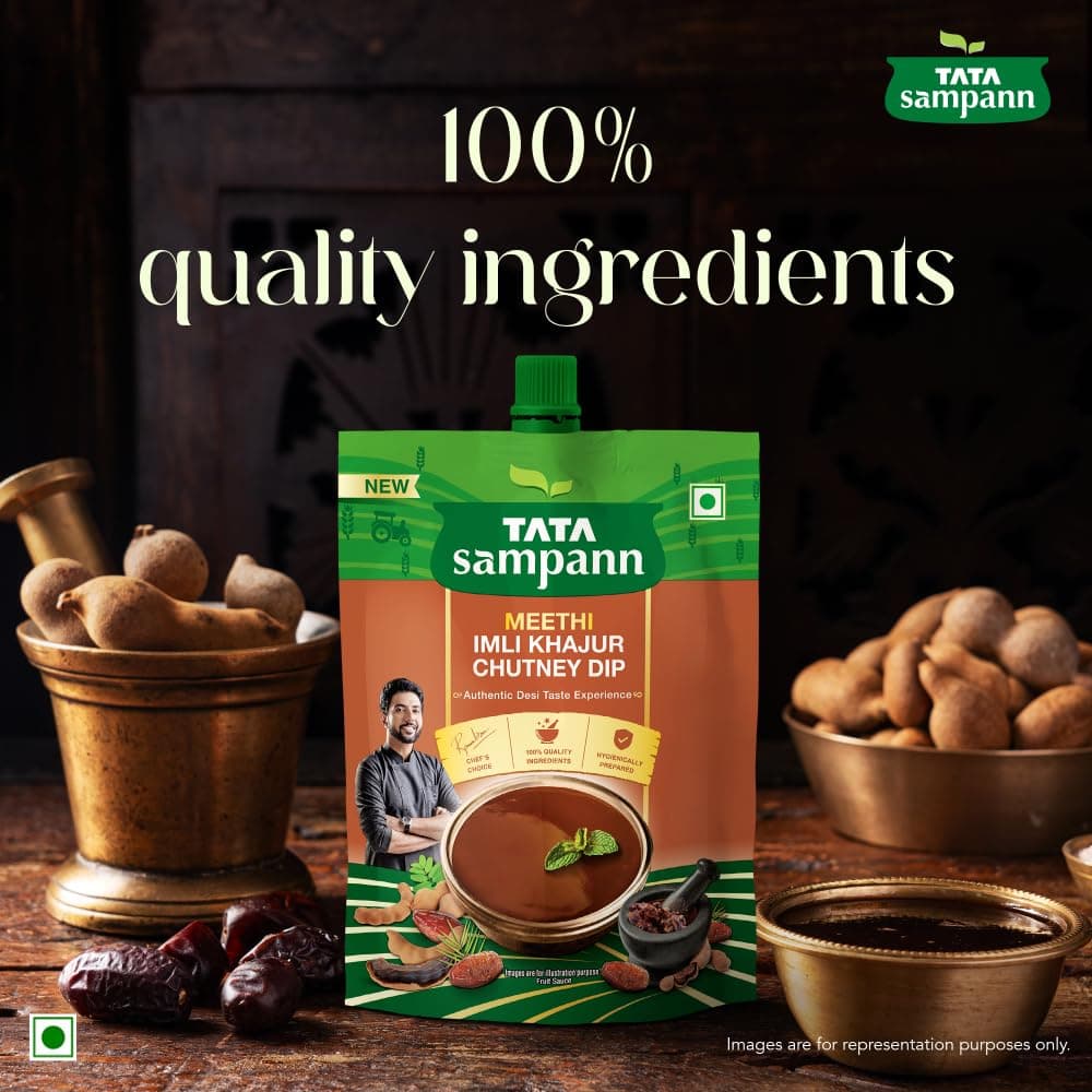 Tata Sampann Meethi Imli Khajur Chutney Dip, Made with Tamarind & Dates, Sweet & Tangy Flavour, Ready to eat, Pairs Well with Chaats & Snacks, Quality Ingredients, Hygienically Prepared, 200 g — image 3