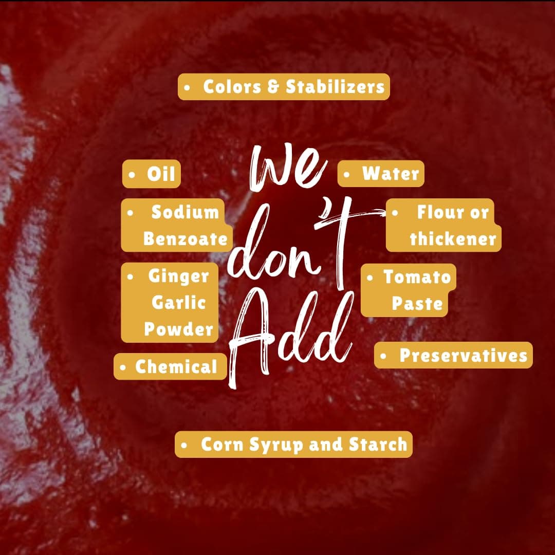 The True Tomato No Onion No Garlic Ketchup|Homemade And Made To Order|100% Natural|80% Fresh Tomatoes |No Chemicals,No Added Colors,No Oils,No Preservatives,No Thickeners (220 Gram,No Garlic Ketchup) — image 5