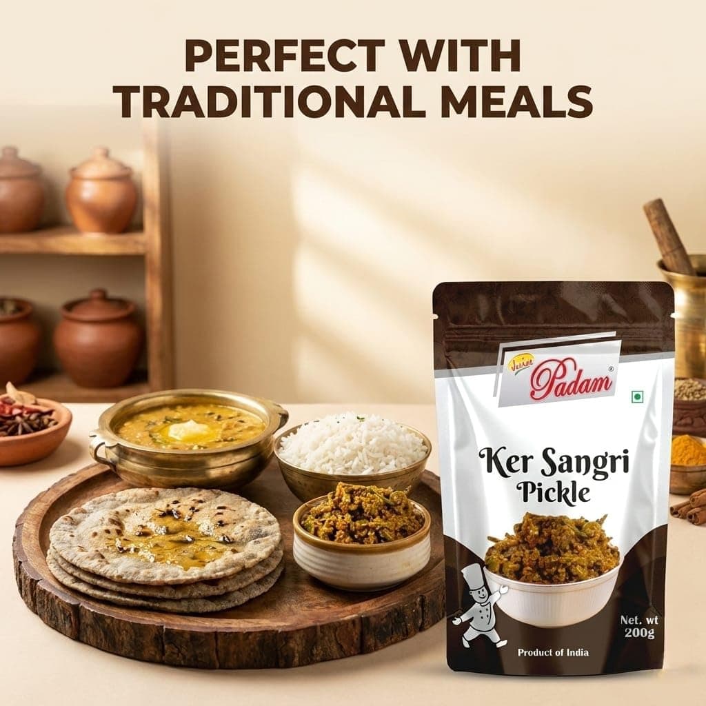 JAIN PADAM Ker Sangri Pickle | Traditional Rajasthani Achar | Authentic Spicy & Tangy Taste | Homemade Style Pickle 200gm — image 6