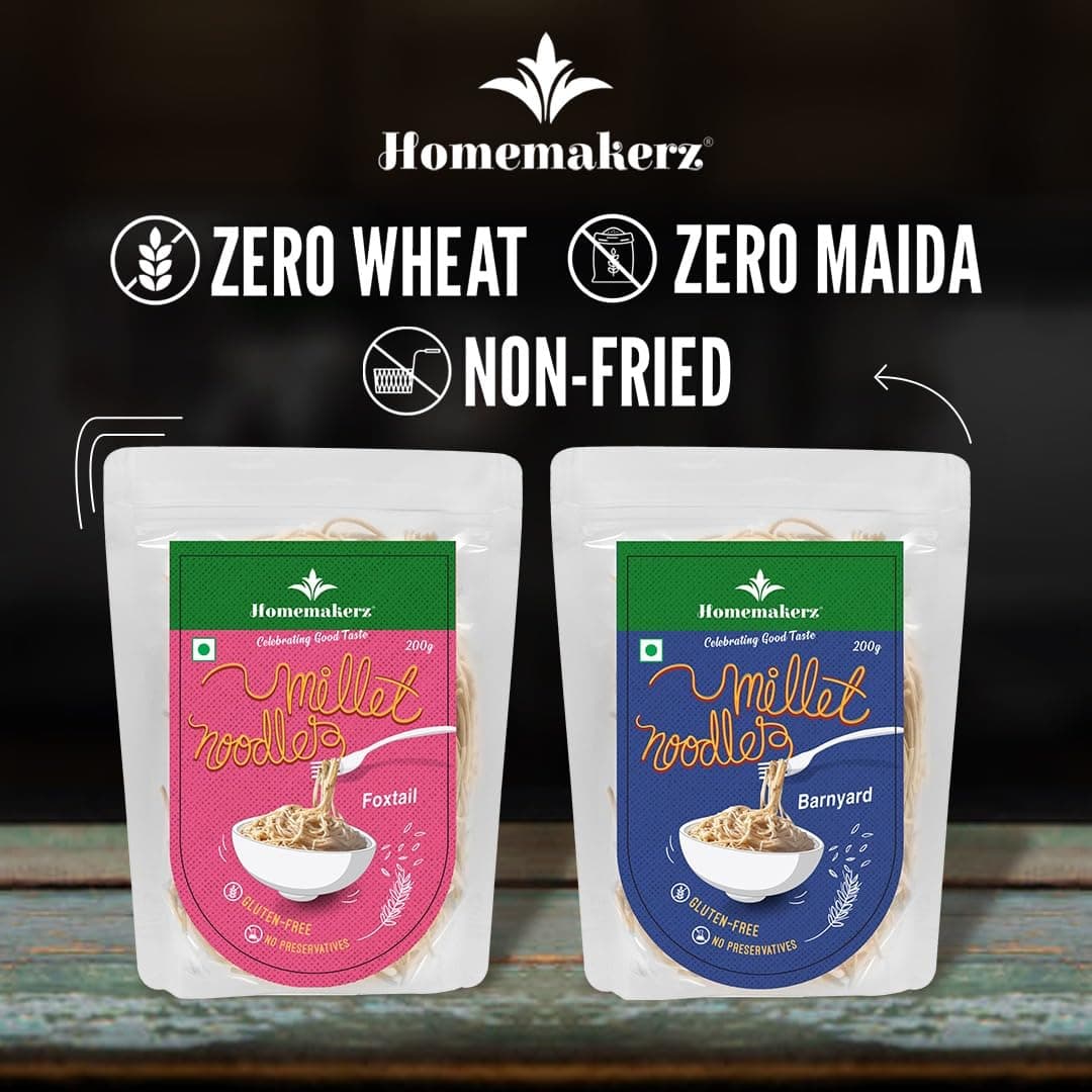 Homemakerz Banyard Millet Noodles, Natural, Preservative, Gluten & Fat Free, Not Fried & No Oil, Zero Maida & Wheat, Healthy & Tasty Hakka Millet Noodles With High Fiber, 200g — image 5