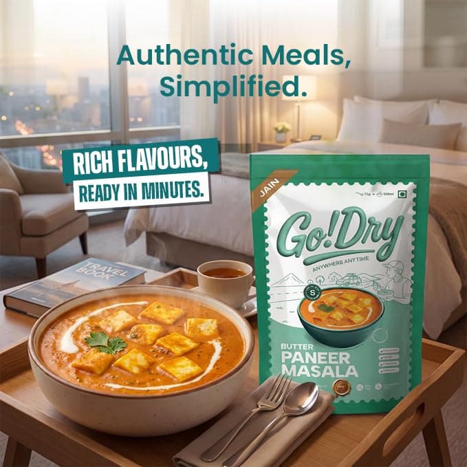 Go!Dry Jain Butter Paneer Masala | Ready to Eat Indian Meal | No Onion No Garlic | No Preservatives & No Palm Oil | 75g — image 3