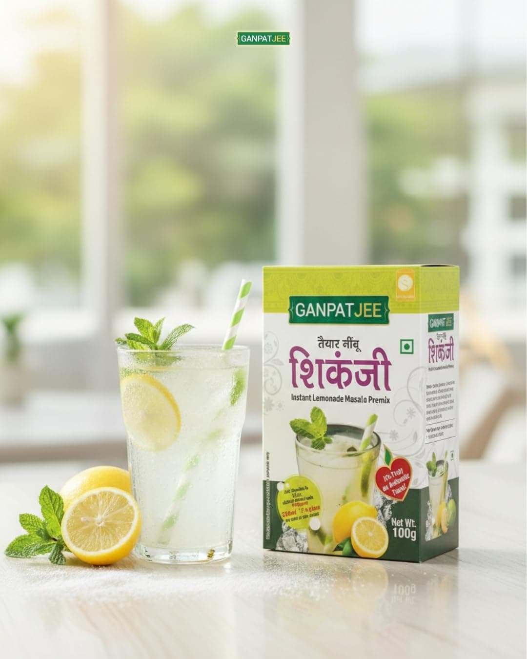 Ganpatjee Instant Shikanji Premix, 200G | No Need to add anything | |Just mix Water/soda | | Ready in Seconds | Instant Indian Lemonade Powder | Summer Cooling Drink | Aids Digestion — image 2