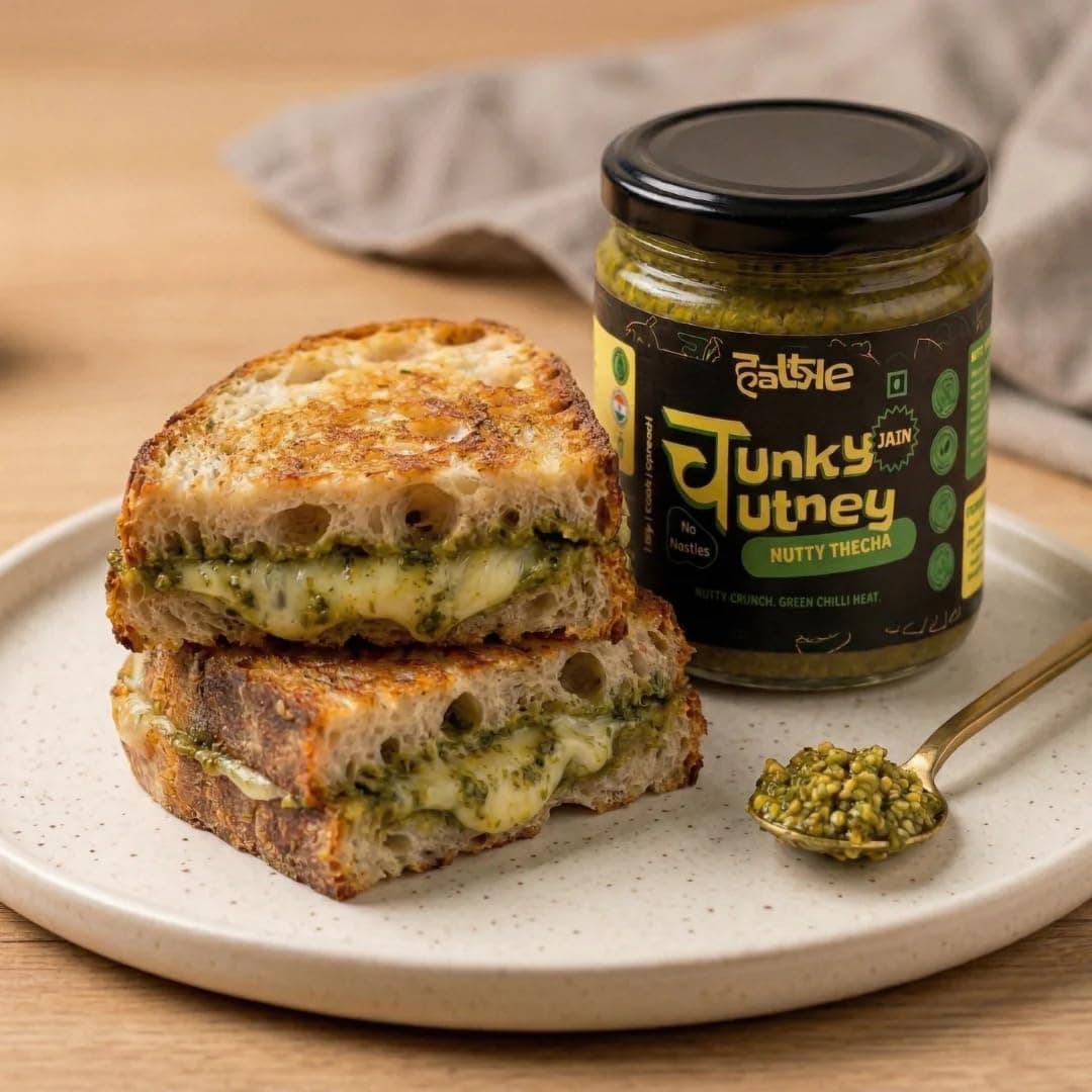 Nutty Thecha Chunky Chutney (Jain) 175g– Spicy Peanut & Green Chilli Chutney | No Garlic | Authentic Maharashtrian Taste — image 2