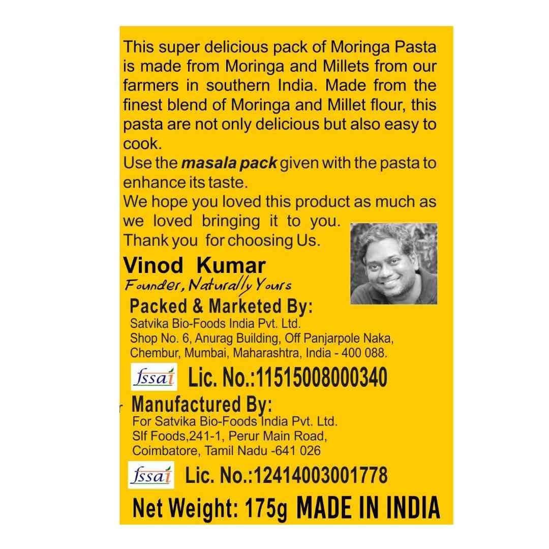 Naturally Yours Moringa Macaroni Pasta | Shigru Leaf, Millet & Whole Wheat | No Maida, Not Fried | No Onion No Garlic, Jain Friendly | High Protein | Ready in 5 Minutes | 175g Pack — image 7