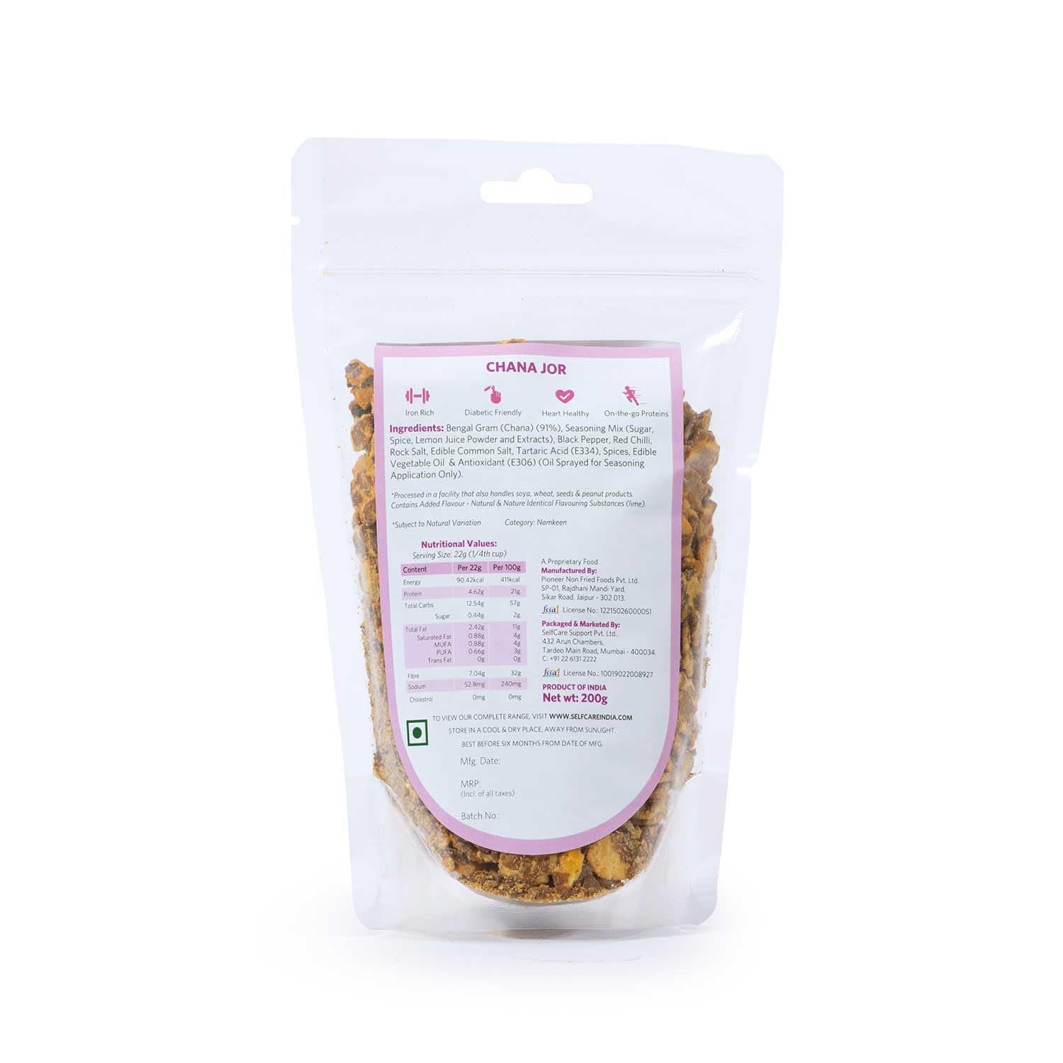 SelfCare By Suman Agarwal Chana Jor Pack of 1 200g | Roasted - No Added Sugar - Vegan | Snacks - Namkeen - Grocery | Spicy Crunchy & Chatpata - Tae time Snakcing | Jain & Travel Friendly — image 9