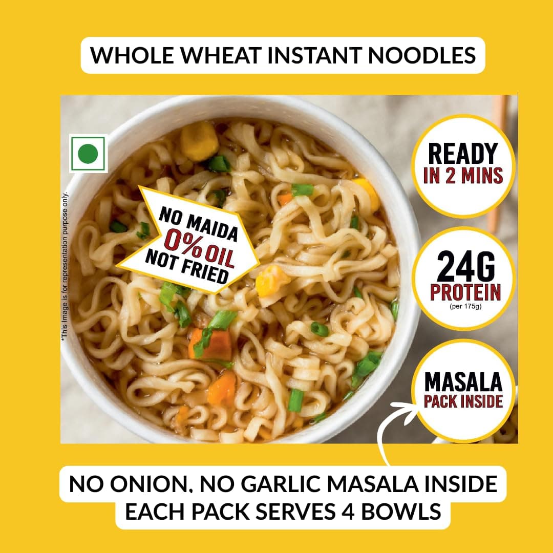 Naturally Yours Instant Noodles Combo | Khapli Whole Wheat & Multi Millet Variety Pack | Maida Free, High Protein & Fiber | Steam Dried, Non Fried | No Onion No Garlic, Jain Friendly | 175g x 6 Pack — image 3
