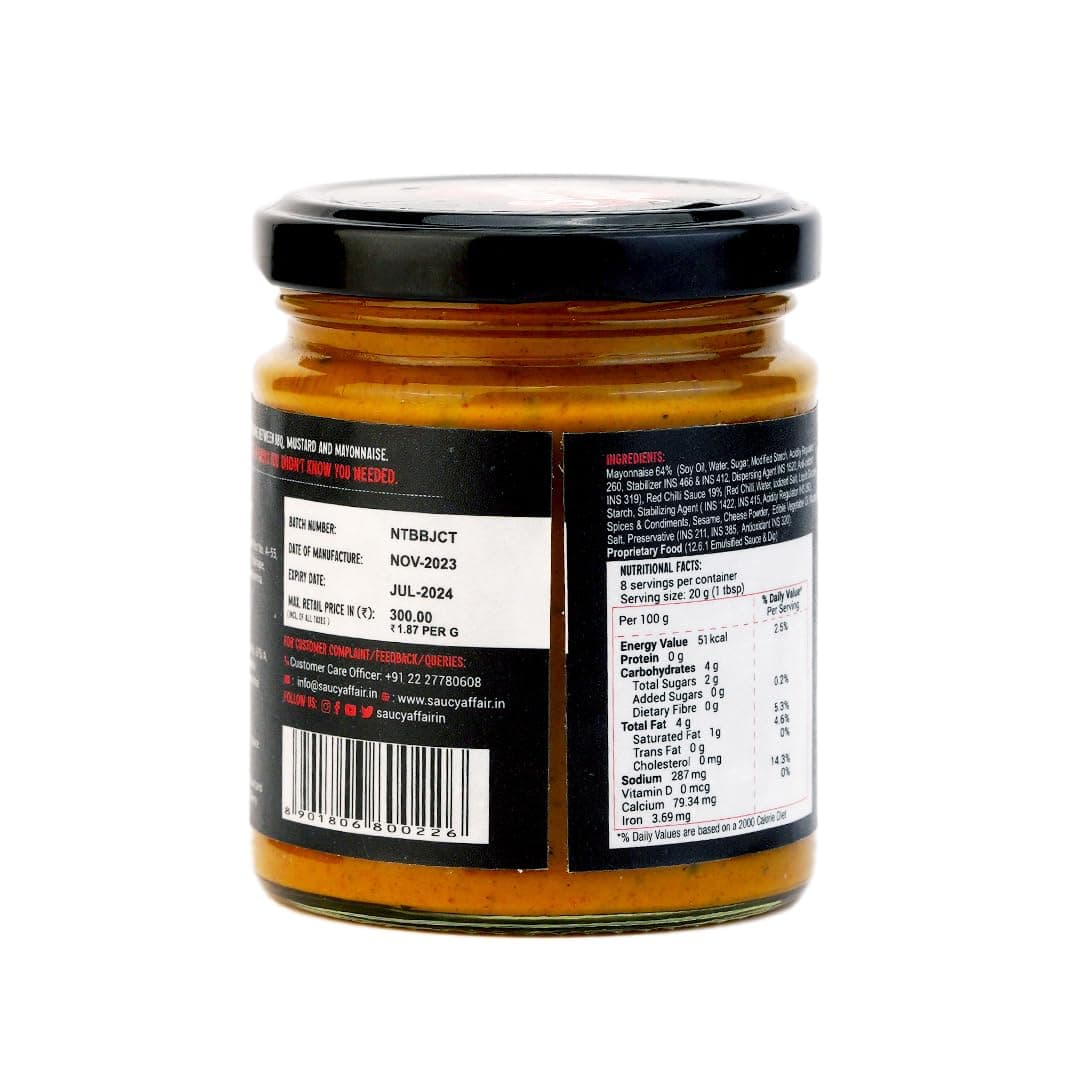 Saucy Affair No Onion No Garlic Sauce | Barbeque Sauce | Tandoori Sauce | BBQ Sauce | Pizza Pasta Sauce | Jain Sauce Pack of 2, 160 gram — image 3