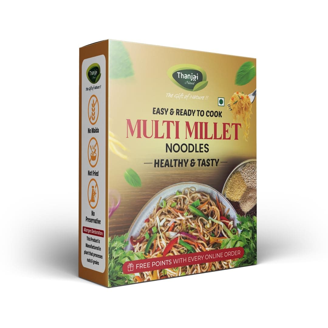 Thanjai Natural Noodles Millet180g X 8 Variities (No Maida Hakka Noodles, Not Fried, No MSG, Classic and Mild 1440g) Little | Multi Millet | Pearl | Ragi Millets & Moringa Leaf | Red Rice | Wheat | Tomoto — image 5