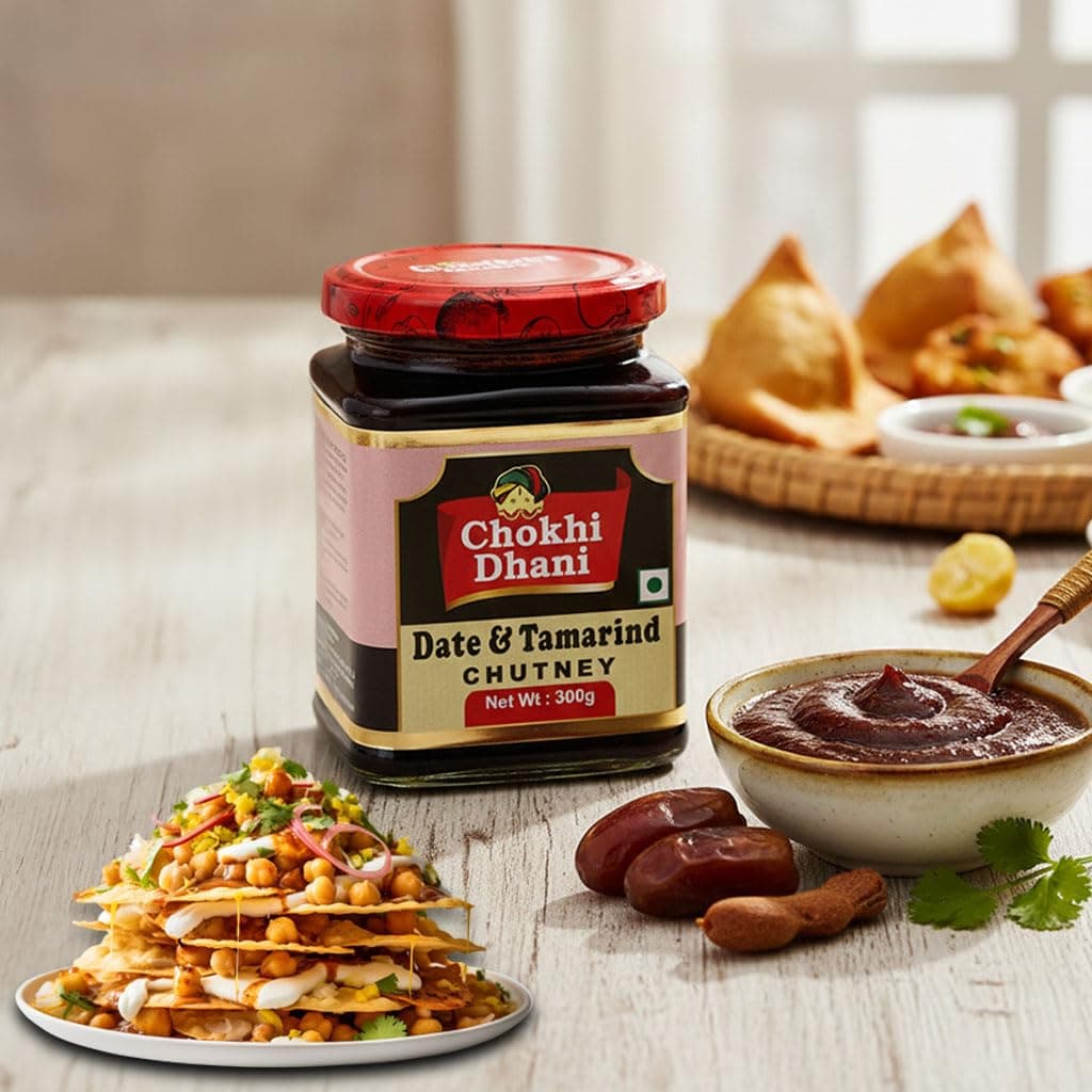 Chokhi Dhani Tamarind Date Chutney 300g | Authentic Imli Khajoor Ki Khatti Meethi Chutney | Sweet & Tangy Dip for Chaat, Samosa, Pakora & Snacks | Jain-Friendly | No Preservatives | Pack of 1 — image 3