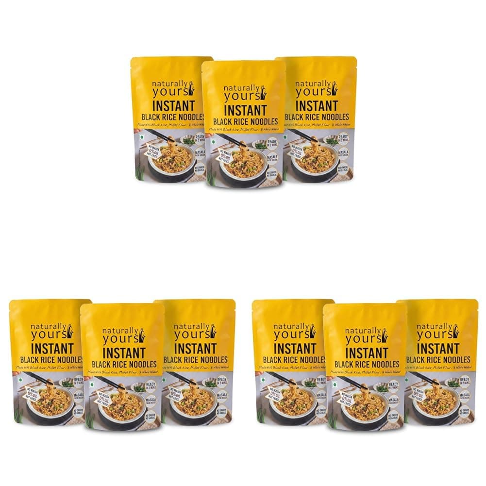 Naturally Yours Black Rice Instant Ramen Noodles | Black Rice, Millet & Whole Wheat | No Maida, No MSG, Not Fried | No Onion No Garlic, Jain Friendly | Ready in 2 Minutes | 175g Pack 3 (Pack of 3) — image 2