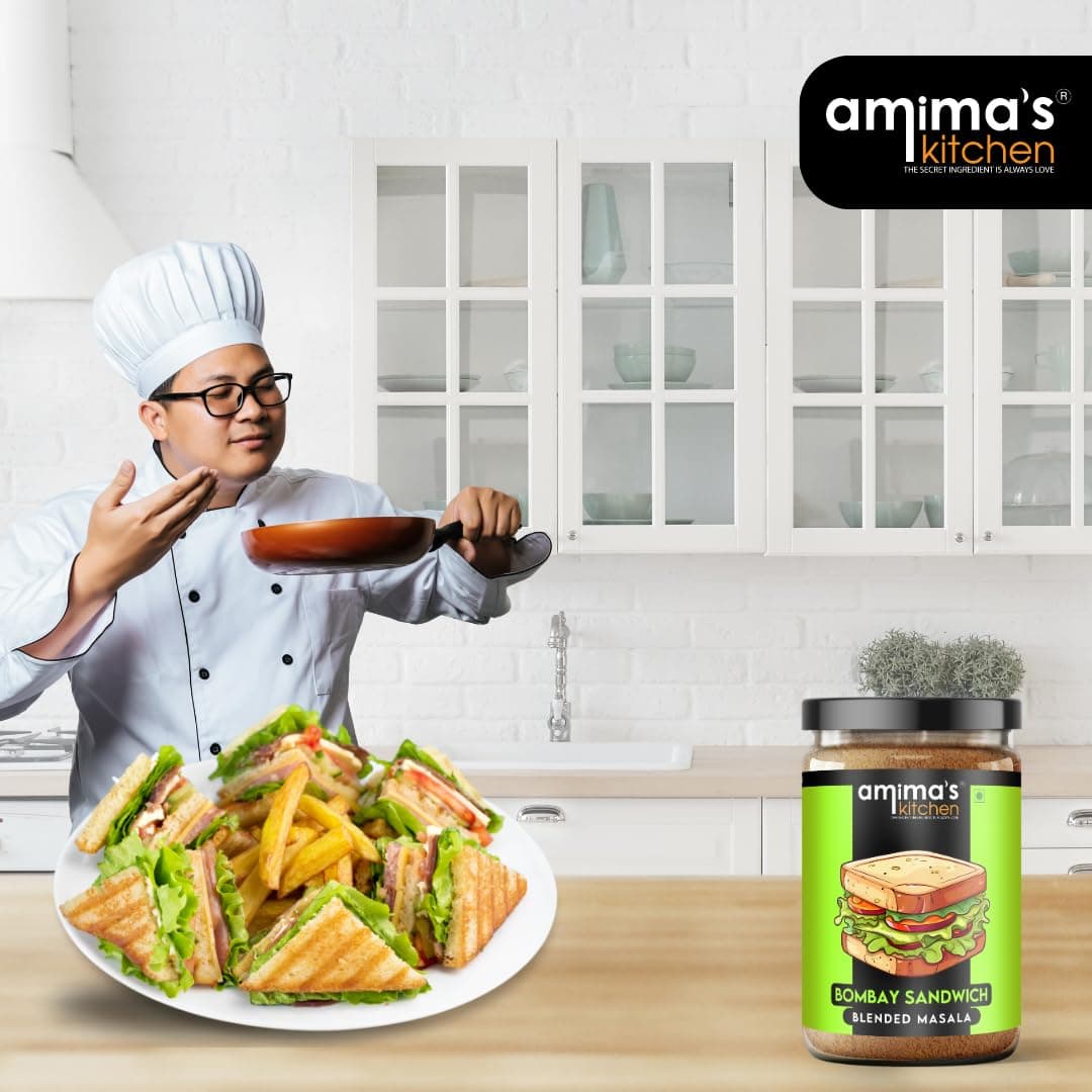 Amima's Kitchen Jain Sandwich Masala Sprinkler Jar -125g | Sandwich Spice Mix Powder | No Onion & No Garlic | Blended Spice Mix | No Artificial Flavour Added | Perfect For Grilled Sandwiches, Club Sandwiches, Toast Sandwich, Burgers, French Fries, Pizzas — image 5