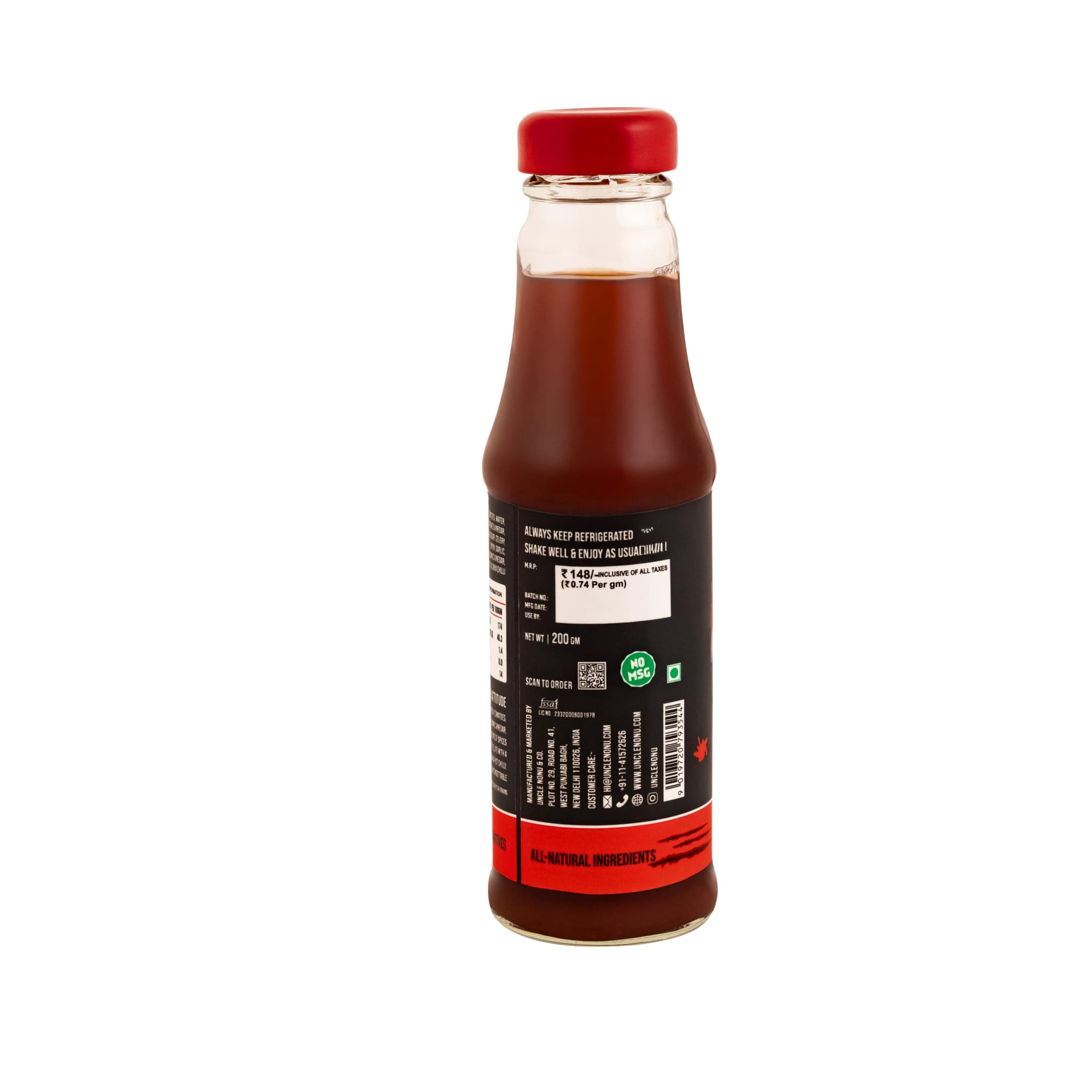 Uncle Nonu Healthy Tomato Ketchup -Shaitaan-Spicy | No Processed Sugar (uses Organic Raw Sugar) | 100% Chemical Free | No Preservatives | No MSG | All Natural Ingredients | 200gm — image 3