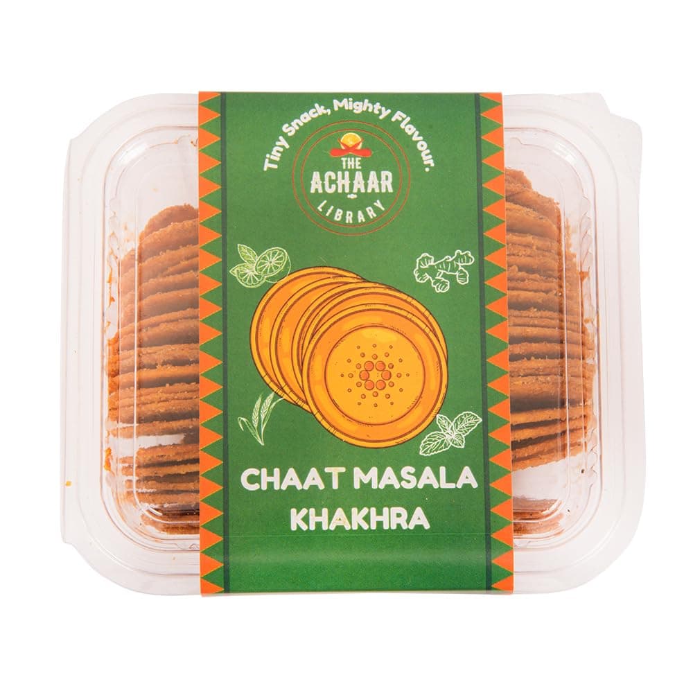 Chaat Masala Mini Khakhra by THE ACHAAR LIBRARY | Whole Wheat Crisps | Bite-Sized | (180 grams)