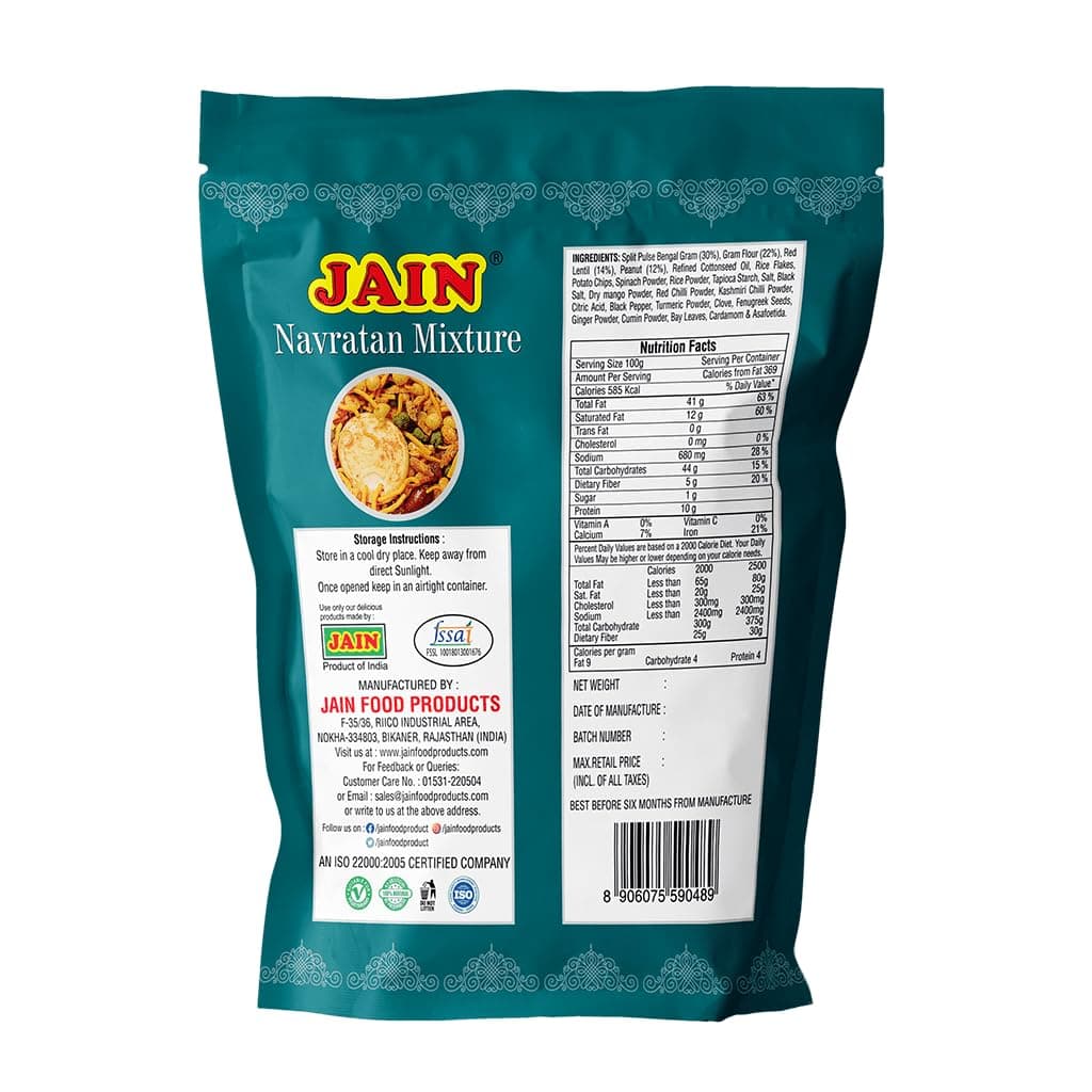 JAIN Navratan Mixture, Size - 360gm, Zipper Packing, Royal 9-Ingredient Indian Namkeen Blend with Crispy Textures & Bold Masala Flavours, Ready to Eat — image 2