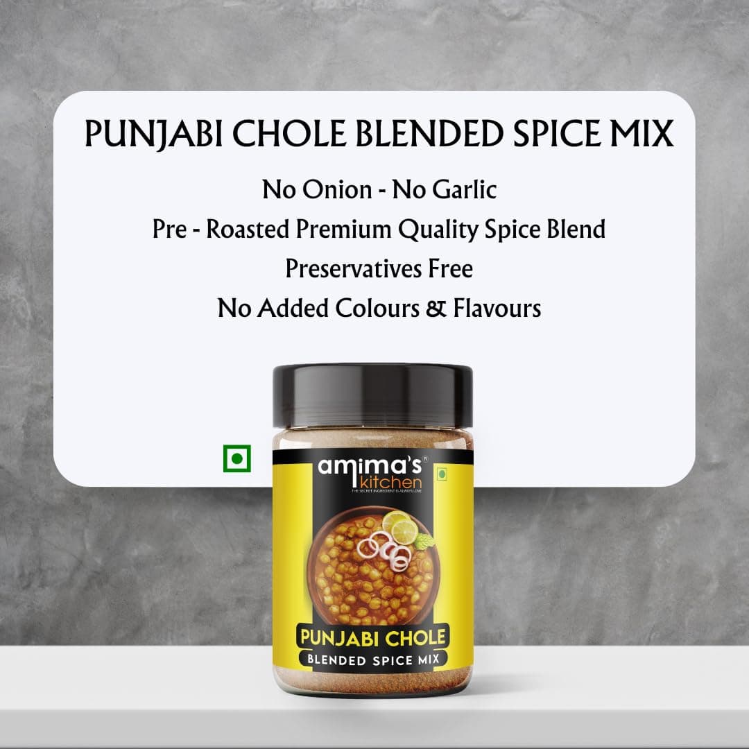 Amima's Kitchen Punjabi Chole Jain Spice Mix (No Onion No Garlic) – 100 Grams | Blended Spice Mix | For Healthy and Delicious Cooking | No Synthetic Flavour & Color | Ready Masala Powder — image 4