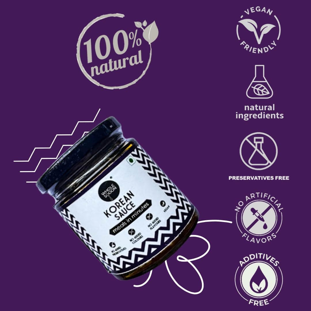 Wholespoon Jain Korean Sauce (180gm) | All Natural, Preservatives Free & Plant Based | Make Restaurant Style Jain Asian Meals with Korean Sauce — image 5