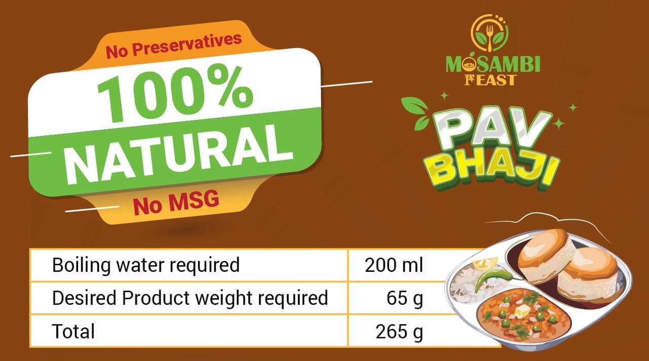MOSAMBI FEAST Ready-to-Eat Jain Pav Bhaji | 100% Natural Zero Preservatives | Rich Creamy Authentic Indian Street Food | Healthy Vegetarian Meal — image 3